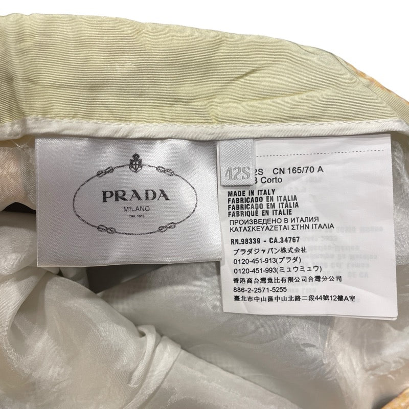 プラダ PRADA 総柄スカート P150P グリーン シルク レディース