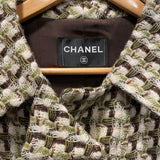シャネル CHANEL ツイードジャケット P7514738 グリーン ウール レディース テーラードジャケット