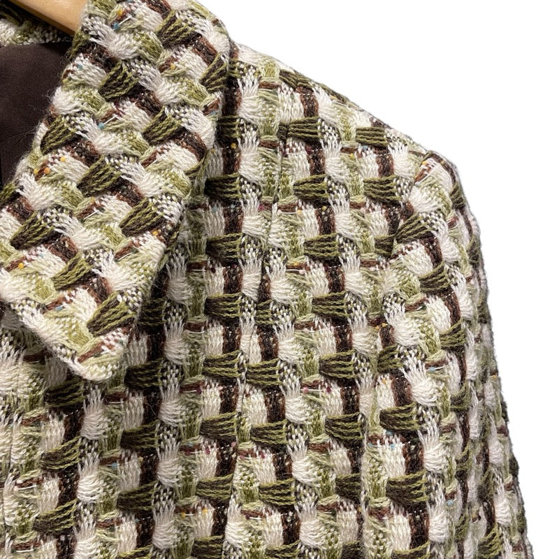 シャネル CHANEL ツイードジャケット P7514738 グリーン ウール レディース テーラードジャケット