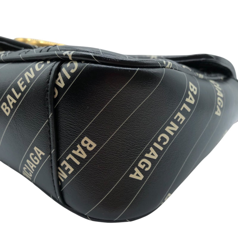 グッチ GUCCI GGマーモント ショルダーバッグ バレンシアガ コラボ 443497 ブラック・GD金具 レザー レディース ショルダーバッグ