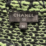 シャネル CHANEL ノーカラーニットジャケット P70487 グリーン カシミヤ レディース テーラードジャケット