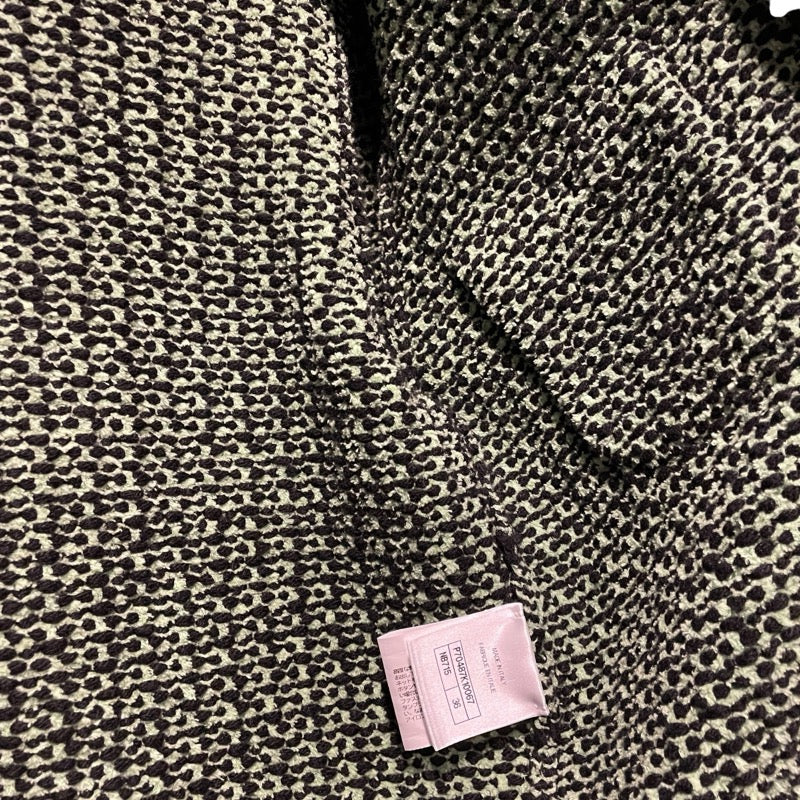シャネル CHANEL ノーカラーニットジャケット P70487 グリーン カシミヤ レディース テーラードジャケット