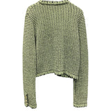シャネル CHANEL ノーカラーニットジャケット P70487 グリーン カシミヤ レディース テーラードジャケット