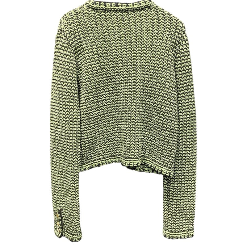シャネル CHANEL ノーカラーニットジャケット P70487 グリーン カシミヤ レディース テーラードジャケット