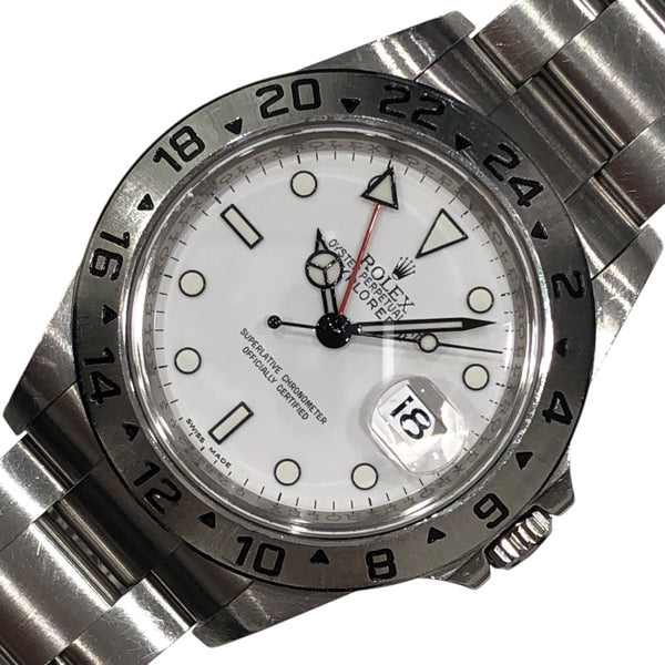 ロレックス ROLEX エクスプローラ―2 G番 16570 ホワイト SS 自動巻き メンズ 腕時計