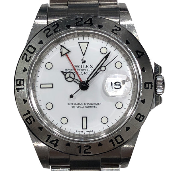 ロレックス ROLEX エクスプローラ―2 G番 16570 ホワイト SS 自動巻き メンズ 腕時計