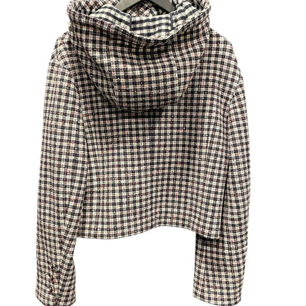 シャネル CHANEL チェック柄フーデッドツイードジャケット P78022 マルチカラー ウール レディース テーラードジャケット