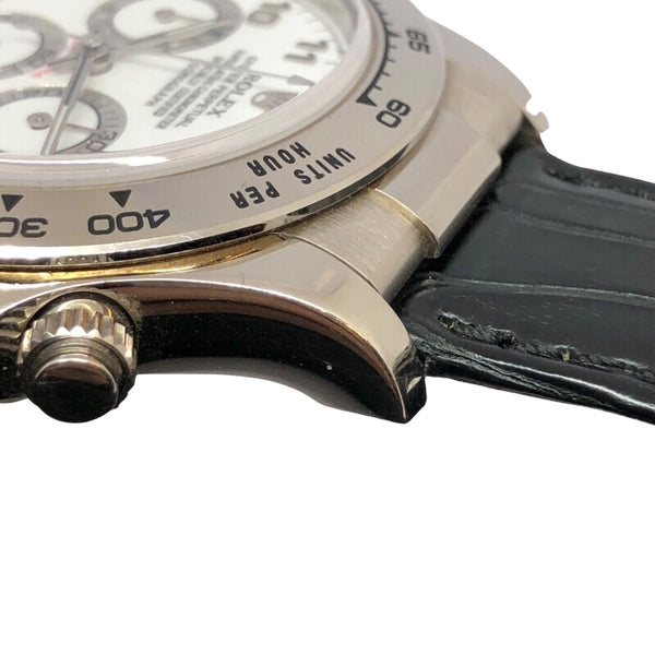 ロレックス ROLEX デイトナ F番 116519 ホワイト K18WG/革ベルト 自動巻き メンズ 腕時計