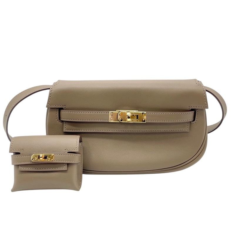 エルメス HERMES ケリームーブ B刻印 エトゥープ×ゴールド金具 スイフト レディース ショルダーバッグ