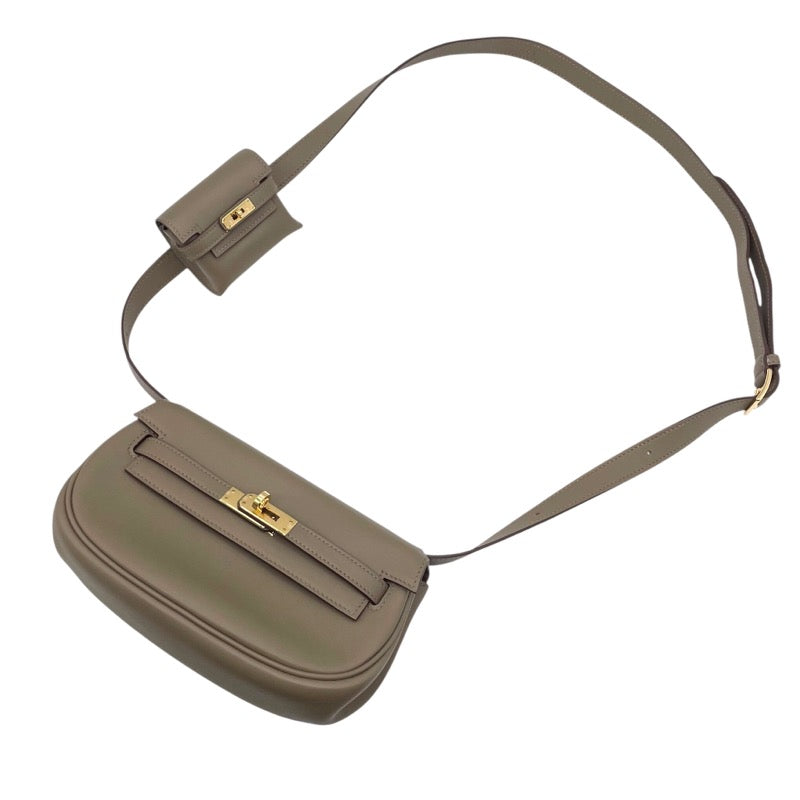 エルメス HERMES ケリームーブ B刻印 エトゥープ×ゴールド金具 スイフト レディース ショルダーバッグ