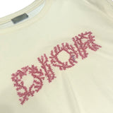 クリスチャン・ディオール Christian Dior イタリックコーラルロゴTシャツ 483J696C0847 ホワイト コットン メンズ 半袖Ｔシャツ