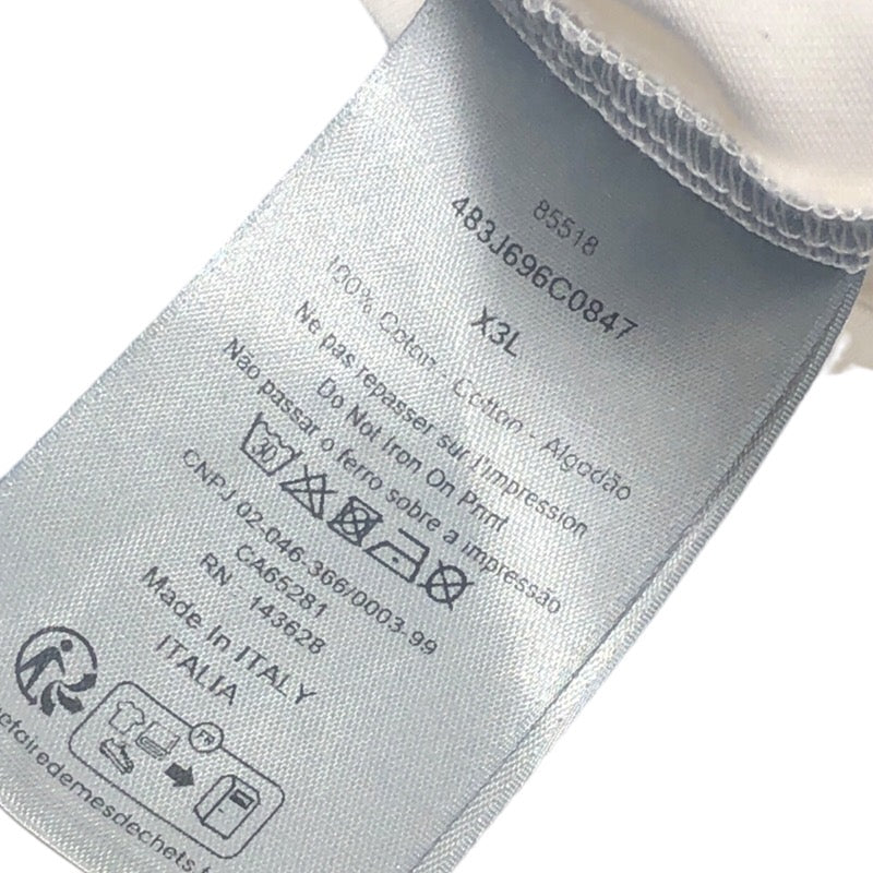 クリスチャン・ディオール Christian Dior イタリックコーラルロゴTシャツ 483J696C0847 ホワイト コットン メンズ 半袖Ｔシャツ