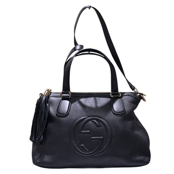 グッチ GUCCI インターロッキングGトートバッグ 308362 ブラック レザー ユニセックス トートバッグ