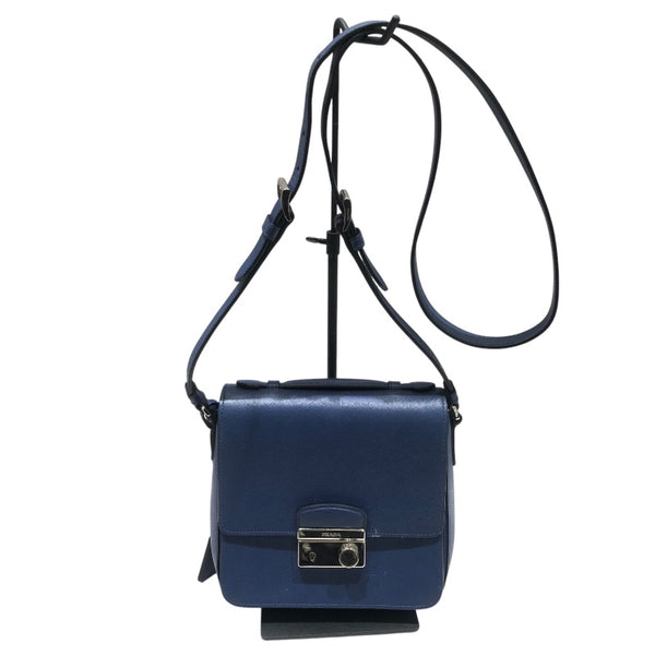 プラダ PRADA ショルダーバッグ ブルーSV金具 レザー ユニセックス ショルダーバッグ