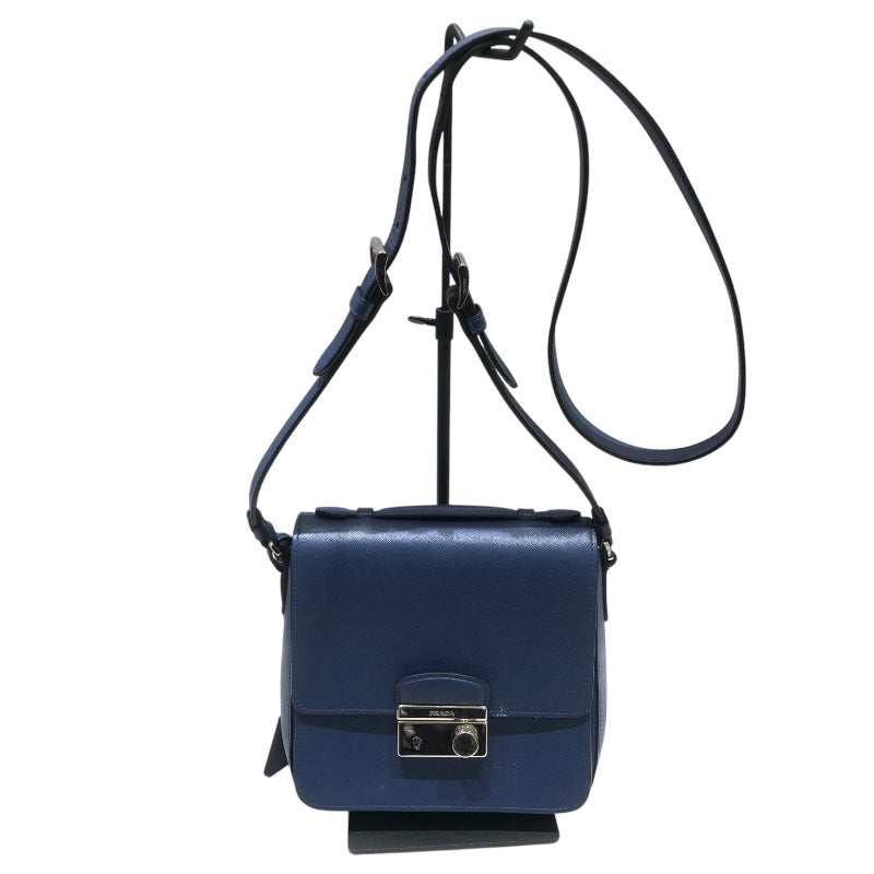プラダ PRADA ショルダーバッグ ブルーSV金具 レザー ユニセックス ショルダーバッグ
