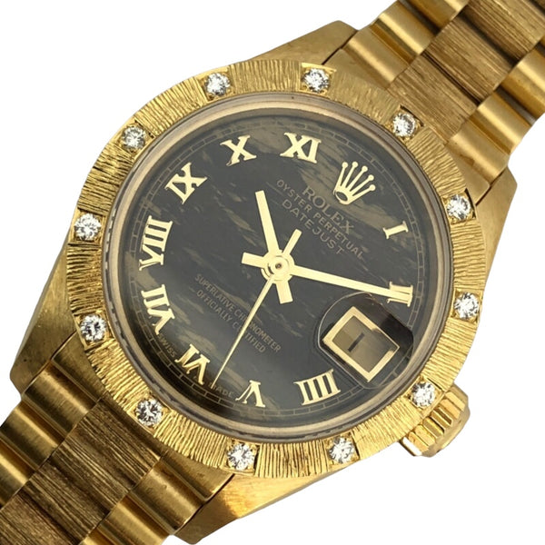ロレックス ROLEX デイトジャスト26 オブシディアン 69288 ブラウン K18YG 自動巻き レディース 腕時計