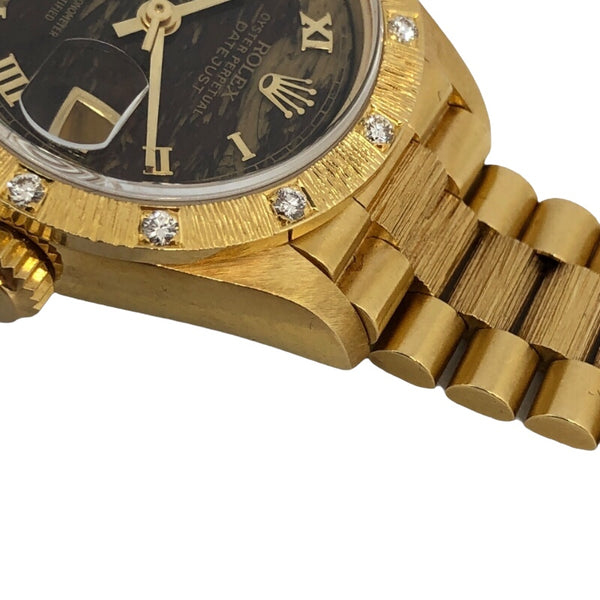 ロレックス ROLEX デイトジャスト26 オブシディアン 69288 ブラウン K18YG 自動巻き レディース 腕時計