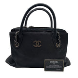 シャネル CHANEL マトラッセハンドバッグ A94849 ブラック シルバー金具 キャビア レディース ハンドバッグ