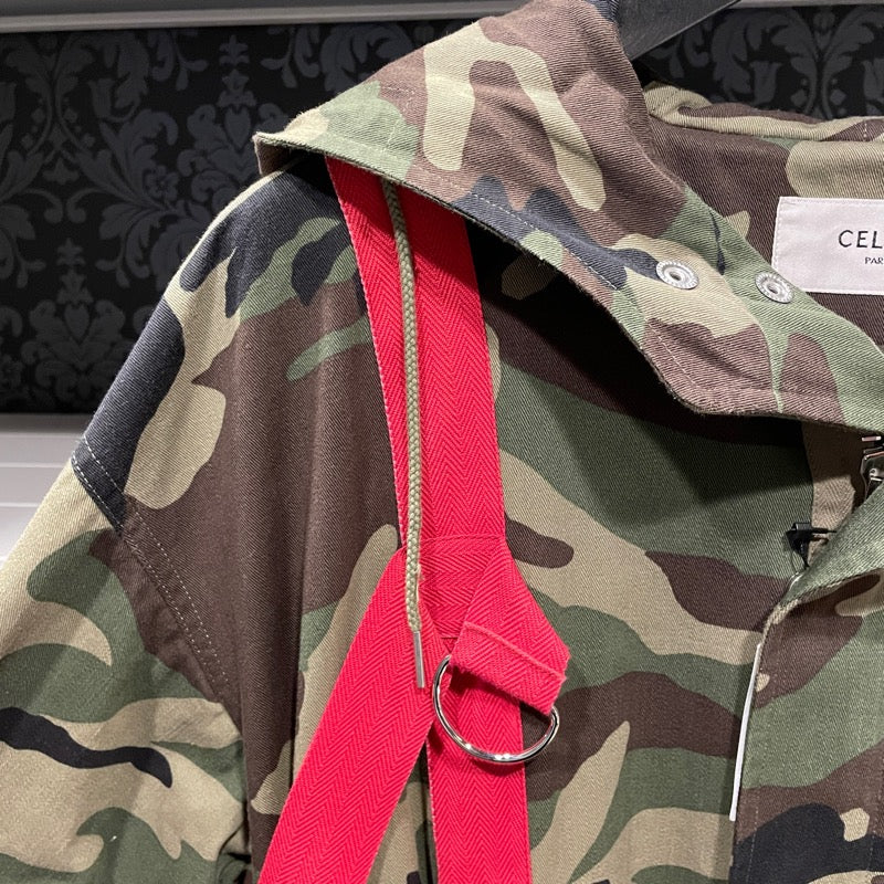 セリーヌ CELINE カモフラージュ総柄ハーネスコート 2W860494M グリーン コットン メンズ その他アウター