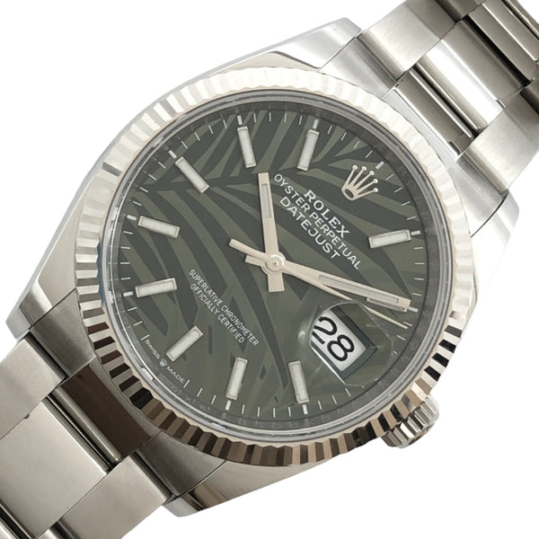 ロレックス ROLEX デイトジャスト36 パームモチーフ 126234 グリーン K18WG/SS 自動巻き メンズ 腕時計