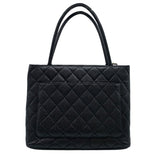 シャネル CHANEL 復刻トート A01804 ブラック×シルバー金具 キャビア レディース トートバッグ