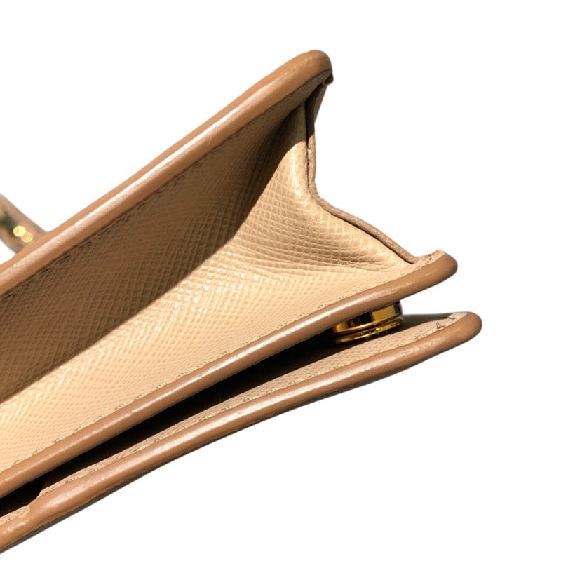 プラダ PRADA サフィアーノチェーンウォレット 1ZH029 ベージュ