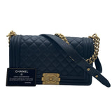 シャネル CHANEL ボーイシャネル25 A67086 ブラック/ゴールド金具 ラム レディース ショルダーバッグ