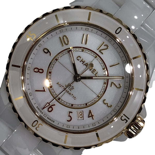 シャネル CHANEL J12　キャリバー12.1 H9540  ホワイト/イエローゴールド セラミック メンズ 腕時計