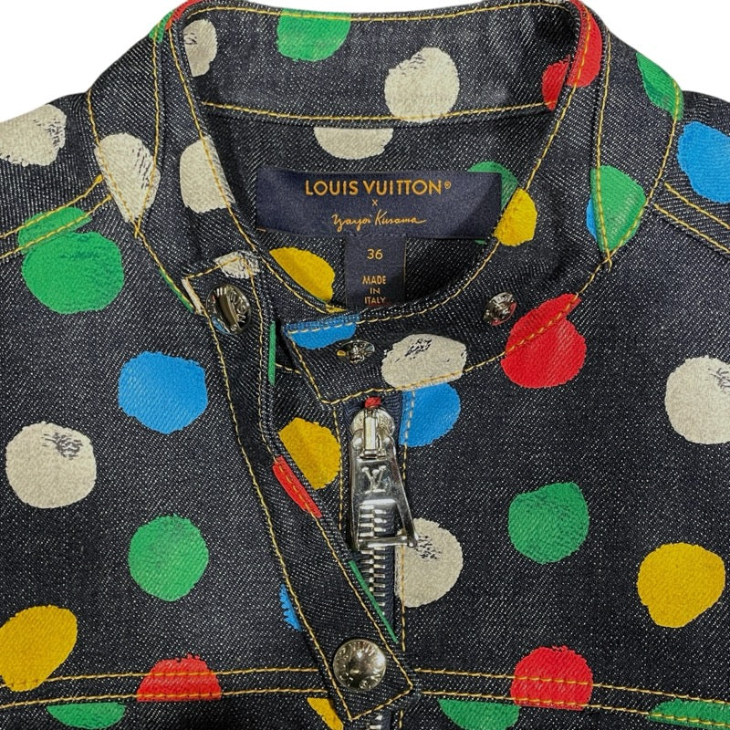 ルイ・ヴィトン LOUIS VUITTON x 草間彌生 ドットデニムジャケット FOJA33 インディゴ デニム メンズ デニムジャケット
