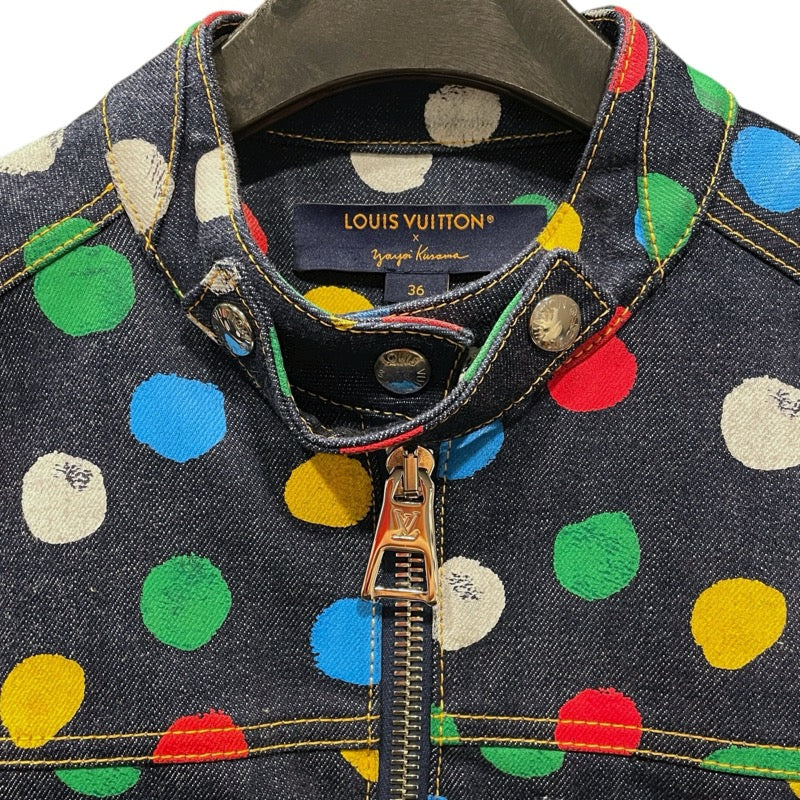 ルイ・ヴィトン LOUIS VUITTON x 草間彌生 ドットデニムジャケット FOJA33 インディゴ デニム メンズ デニムジャケット