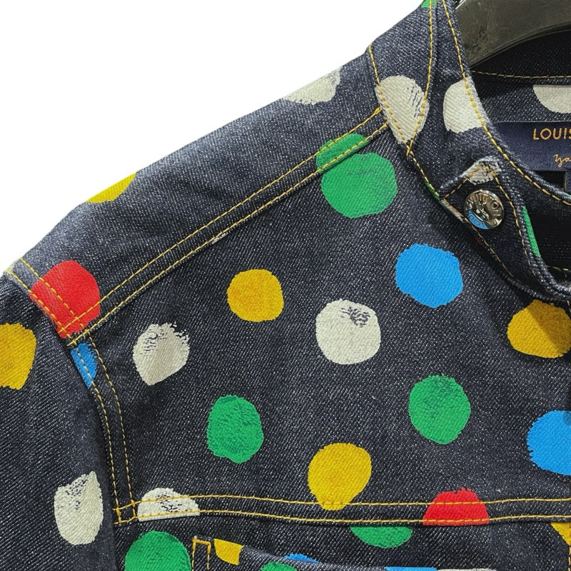 ルイ・ヴィトン LOUIS VUITTON x 草間彌生 ドットデニムジャケット FOJA33 インディゴ デニム メンズ デニムジャケット