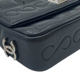 シャネル CHANEL 2.55 サイドココマークミニチェーンショルダー ブラック シルバー金具 ラム レディース ショルダーバッグ