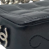 シャネル CHANEL 2.55 サイドココマークミニチェーンショルダー ブラック シルバー金具 ラム レディース ショルダーバッグ