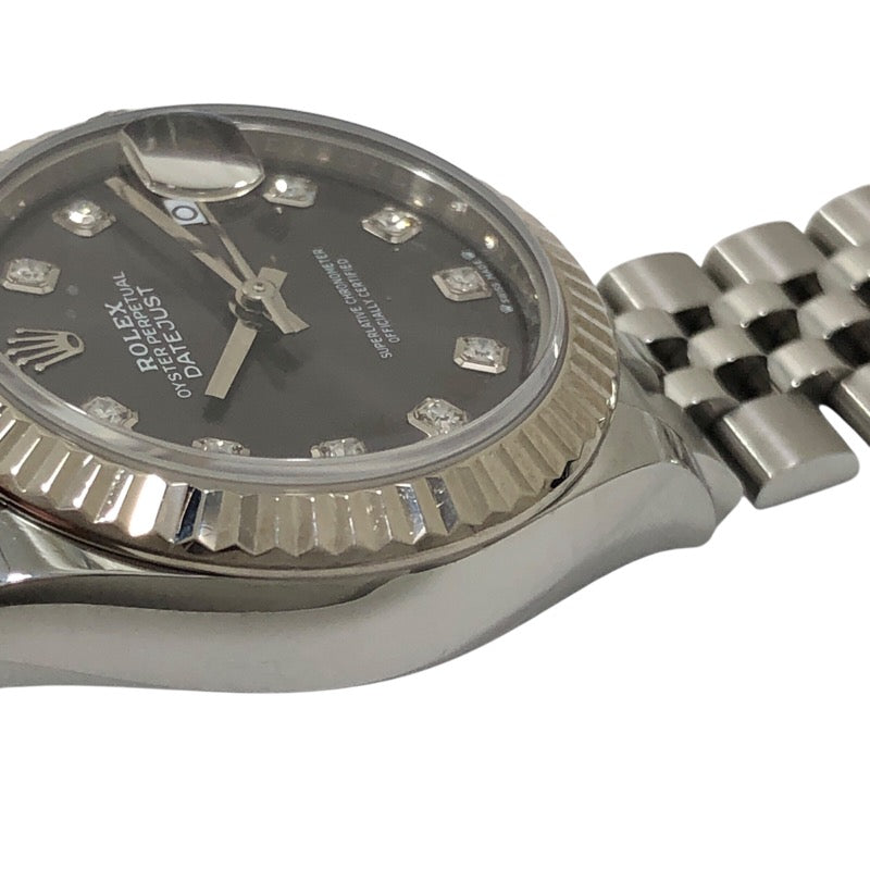 ロレックス ROLEX デイトジャスト28 ランダムシリアル 279174G ダークグレー ジュビリーブレス SS/K18WG レディース 腕時計