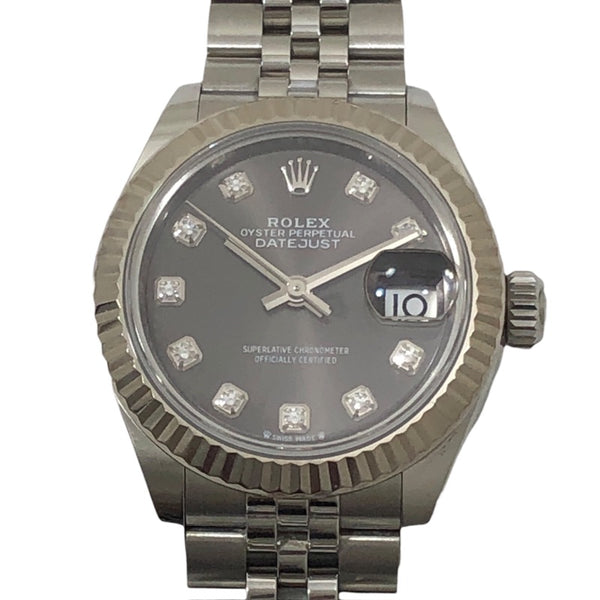 ロレックス ROLEX デイトジャスト28 ランダムシリアル 279174G ダークグレー ジュビリーブレス SS/K18WG レディース 腕時計