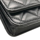 シャネル CHANEL マトラッセ チェーンウォレット AP0250 ブラック ラムスキン レディース ショルダーバッグ