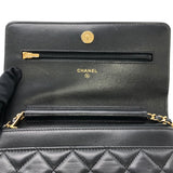 シャネル CHANEL マトラッセ チェーンウォレット AP0250 ブラック ラムスキン レディース ショルダーバッグ