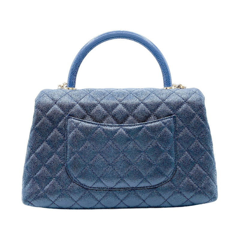 シャネル CHANEL ココハンドル29 A92991 31番台 ネイビー/ゴールド金具 牛革 キャビアスキン/リザード レディース ショルダーバッグ