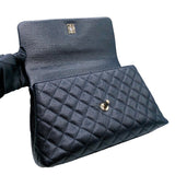 シャネル CHANEL ココハンドル29 A92991 31番台 ネイビー/ゴールド金具 牛革 キャビアスキン/リザード レディース ショルダーバッグ