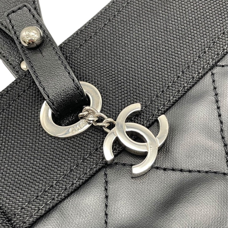 シャネル CHANEL パリピアリッツトート A34208 11番台 ブラック シルバー金具 コーティングキャンバス レディース トートバッグ