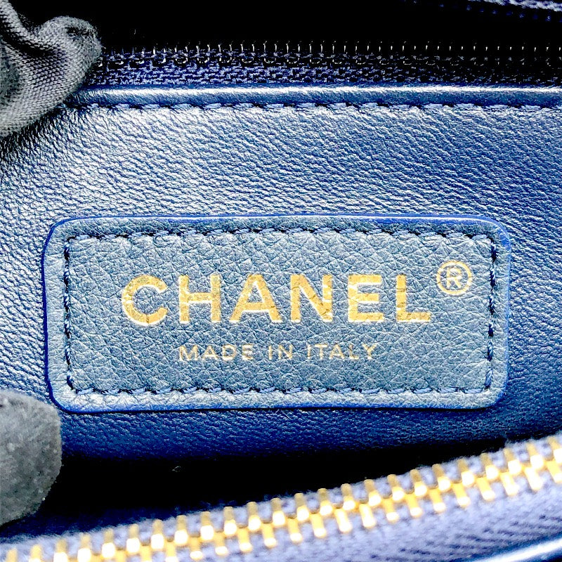 シャネル CHANEL ココハンドル29 A92991 31番台 ネイビー/ゴールド金具 牛革 キャビアスキン/リザード レディース ショルダーバッグ