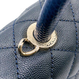 シャネル CHANEL ココハンドル29 A92991 31番台 ネイビー/ゴールド金具 牛革 キャビアスキン/リザード レディース ショルダーバッグ
