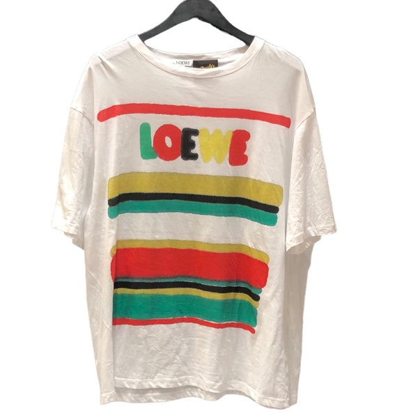 ロエベ LOEWE Paulas Ibiza ロゴプリントTシャツ ホワイト コットン メンズ 半袖Ｔシャツ