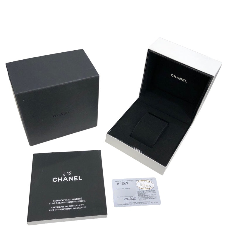 シャネル CHANEL J12　ピンクライト H4864 ホワイト/ピンクライト セラミック メンズ 腕時計