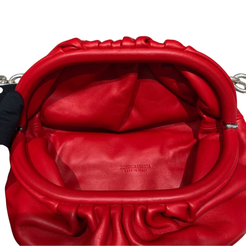 ボッテガ・ヴェネタ BOTTEGA VENETA ザチェーンポーチ 651445 レッド金具SV レザー ユニセックス ボディバッグ