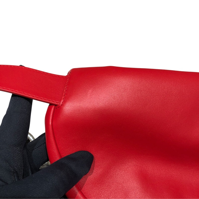 ボッテガ・ヴェネタ BOTTEGA VENETA ザチェーンポーチ 651445 レッド金具SV レザー ユニセックス ボディバッグ