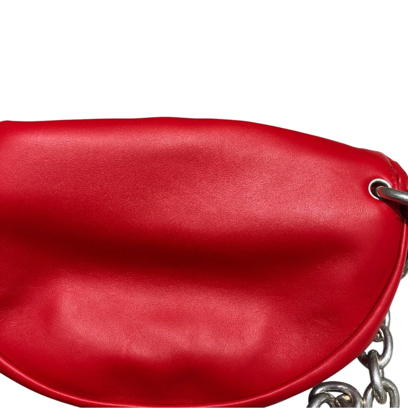 ボッテガ・ヴェネタ BOTTEGA VENETA ザチェーンポーチ 651445 レッド金具SV レザー ユニセックス ボディバッグ