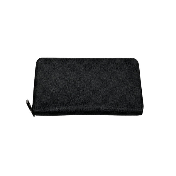 ルイ・ヴィトン LOUIS VUITTON ジッピー・オーガナイザーNM N60111 ブラック、グレー　シルバー金具 ダミエ 長財布