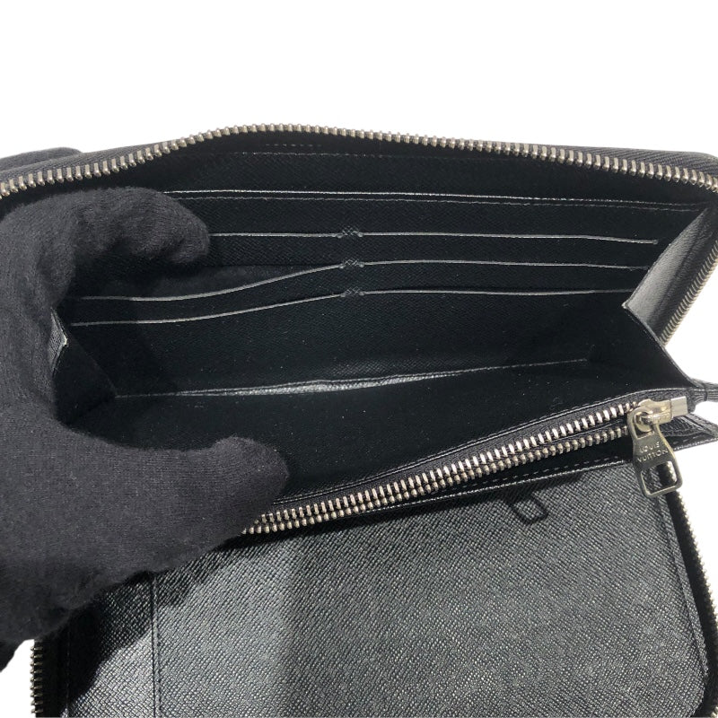 ルイ・ヴィトン LOUIS VUITTON ジッピー・オーガナイザーNM N60111 ブラック、グレー　シルバー金具 ダミエ 長財布