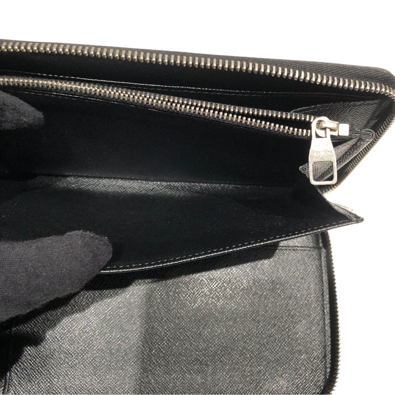 ルイ・ヴィトン LOUIS VUITTON ジッピー・オーガナイザーNM N60111 ブラック、グレー　シルバー金具 ダミエ 長財布